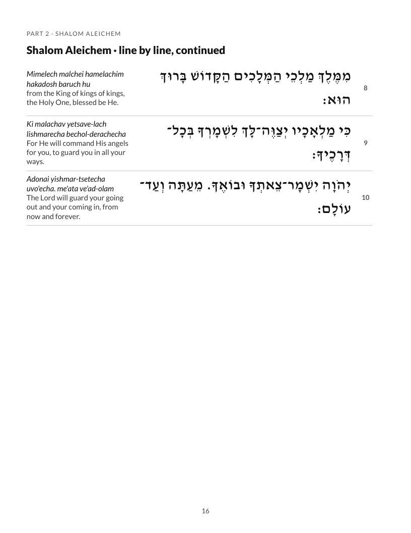 Shabbat Blessings Reading Workbook, sample page